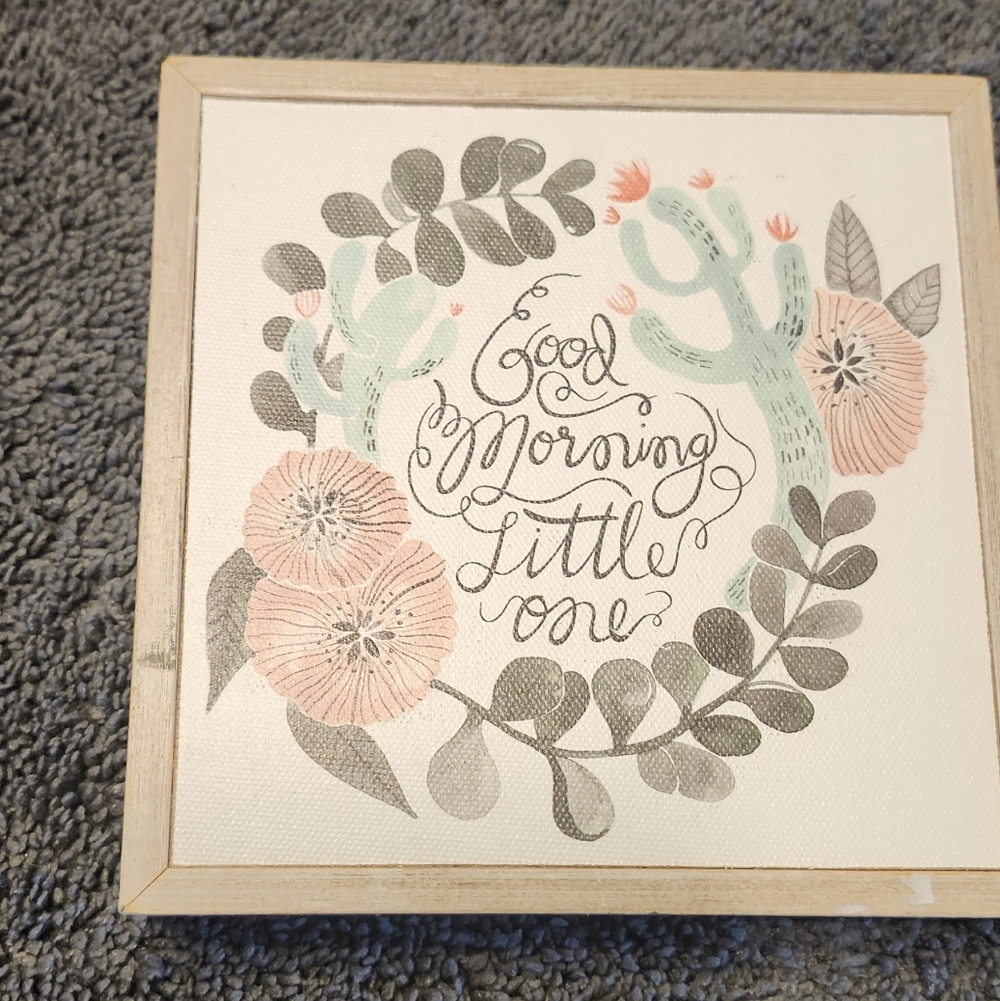 Charming Cactus and Floral Wall Art - Green and Pink